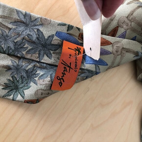 Tropicals By Tango Silk Necktie - Palm Trees, Surf Boards & Ukules NWT's - Picture 5 of 10